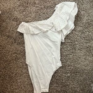 NWT zara white one shoulder body suit